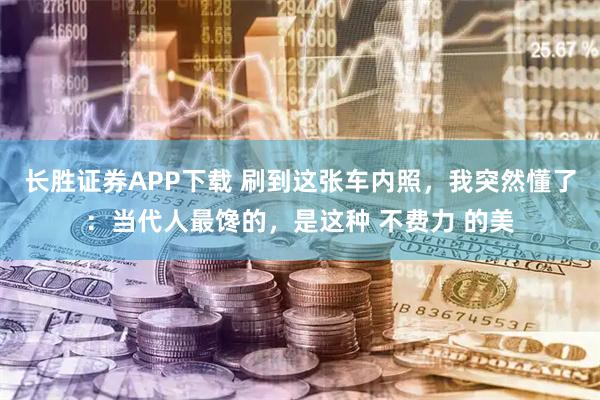 长胜证券APP下载 刷到这张车内照，我突然懂了：当代人最馋的，是这种 不费力 的美